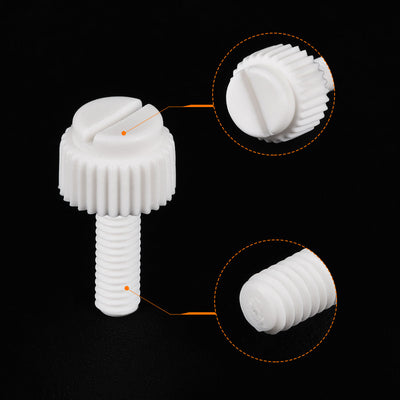 Harfington Plastic Machine Screws, PP Slotted Knurled Fasteners Bolts for Electronics, Communications