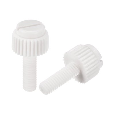 Harfington Plastic Machine Screws, PP Slotted Knurled Fasteners Bolts for Electronics, Communications