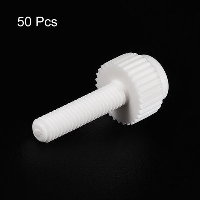Harfington Plastic Machine Screws, PP Slotted Knurled Fasteners Bolts