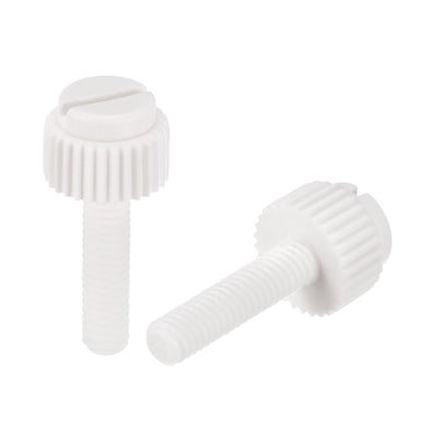 Harfington Plastic Machine Screws, PP Slotted Knurled Fasteners Bolts for Electronics, Communications