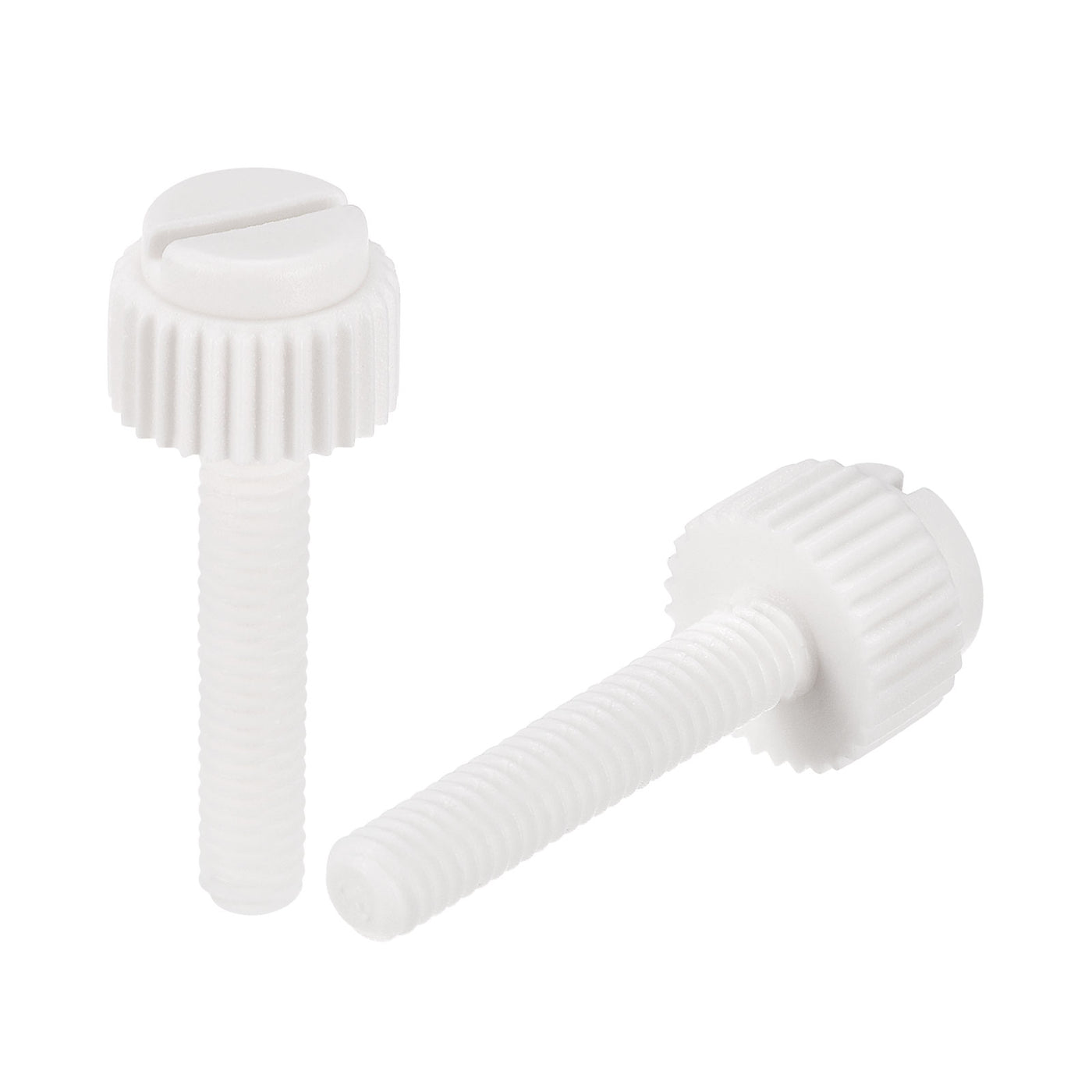 uxcell Plastic Machine Screws, PP Slotted Knurled Fasteners Bolts