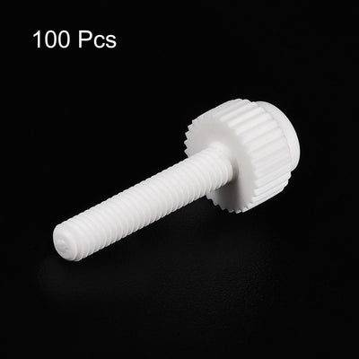 Harfington Plastic Machine Screws, PP Slotted Knurled Fasteners Bolts for Electronics, Communications