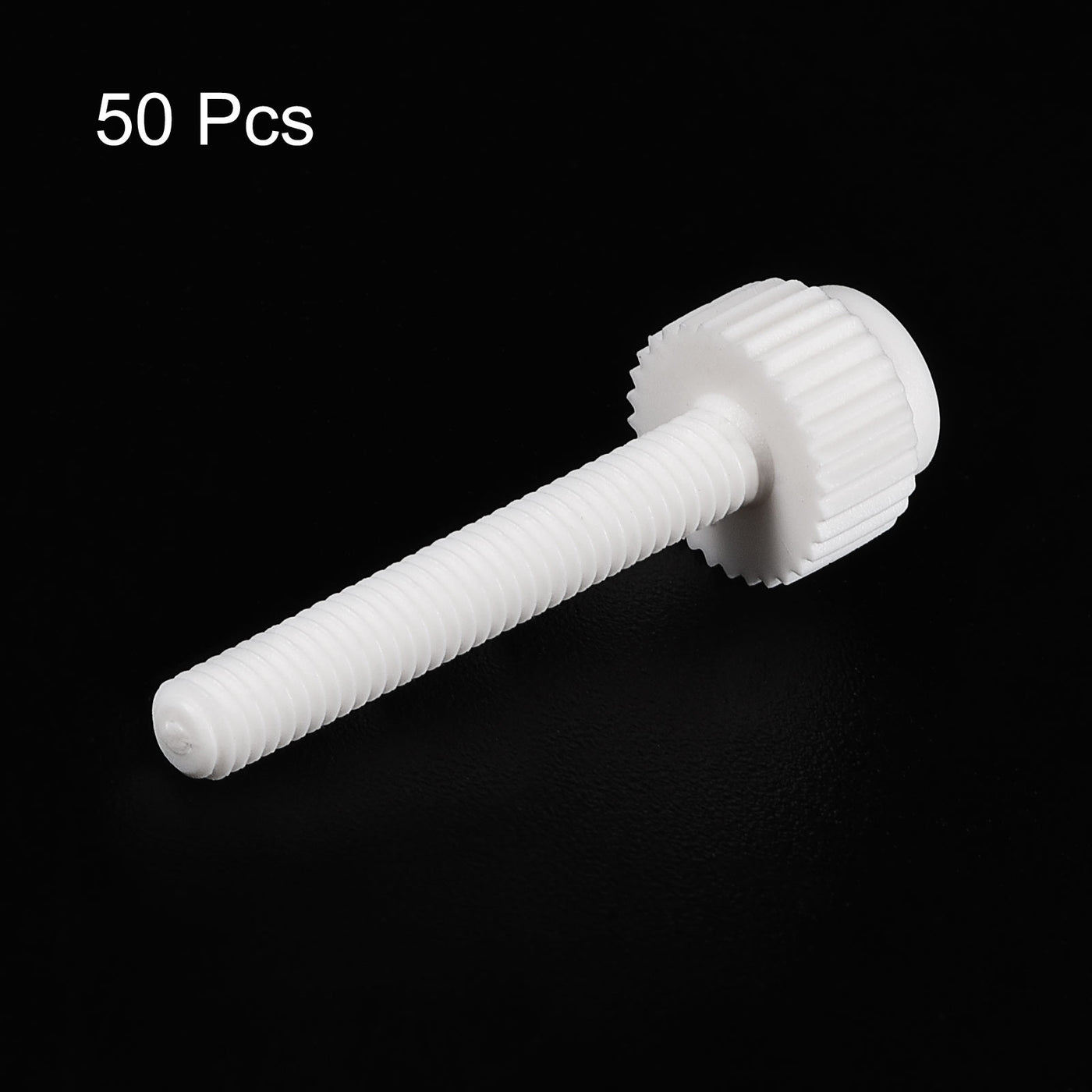 uxcell Plastic Machine Screws, PP Slotted Knurled Fasteners Bolts