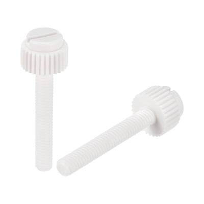 Harfington Plastic Machine Screws, PP Slotted Knurled Fasteners Bolts