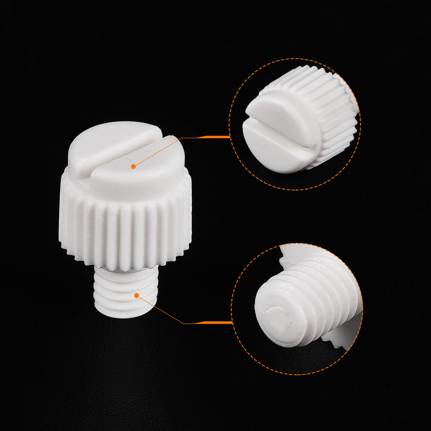 uxcell Plastic Machine Screws, PP Slotted Knurled Fasteners Bolts for Electronics, Communications