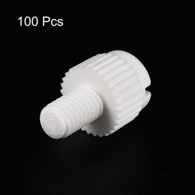 Harfington Plastic Machine Screws, PP Slotted Knurled Fasteners Bolts for Electronics, Communications