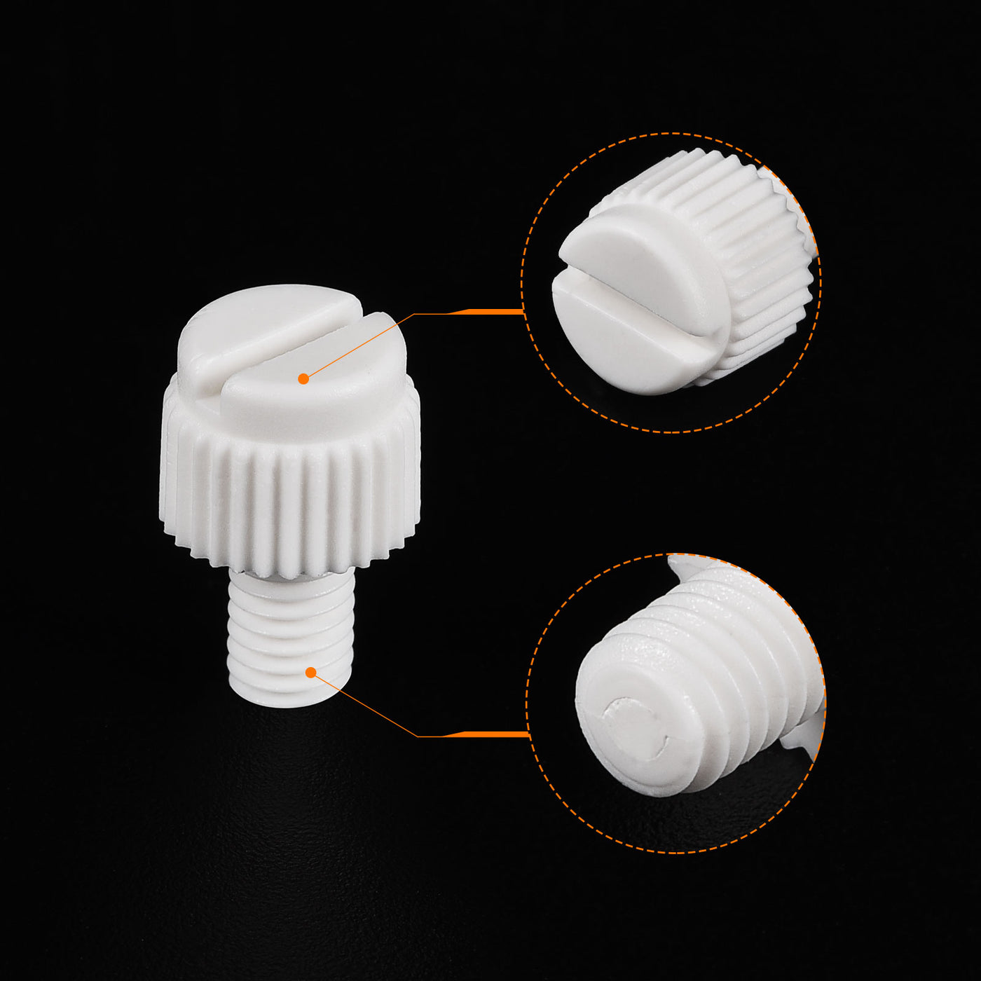 uxcell Plastic Machine Screws, PP Slotted Knurled Fasteners Bolts for Electronics, Communications