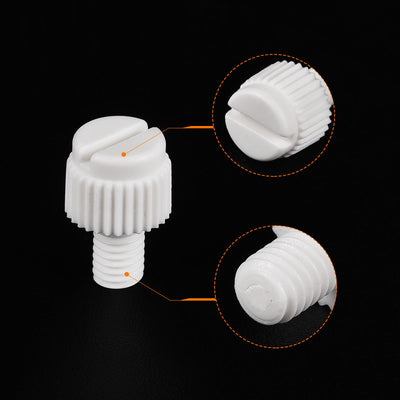 Harfington Plastic Machine Screws, PP Slotted Knurled Fasteners Bolts for Electronics, Communications