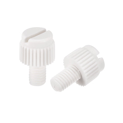 Harfington Plastic Machine Screws, PP Slotted Knurled Fasteners Bolts for Electronics, Communications