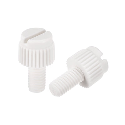Harfington Plastic Machine Screws, PP Slotted Knurled Fasteners Bolts for Electronics, Communications