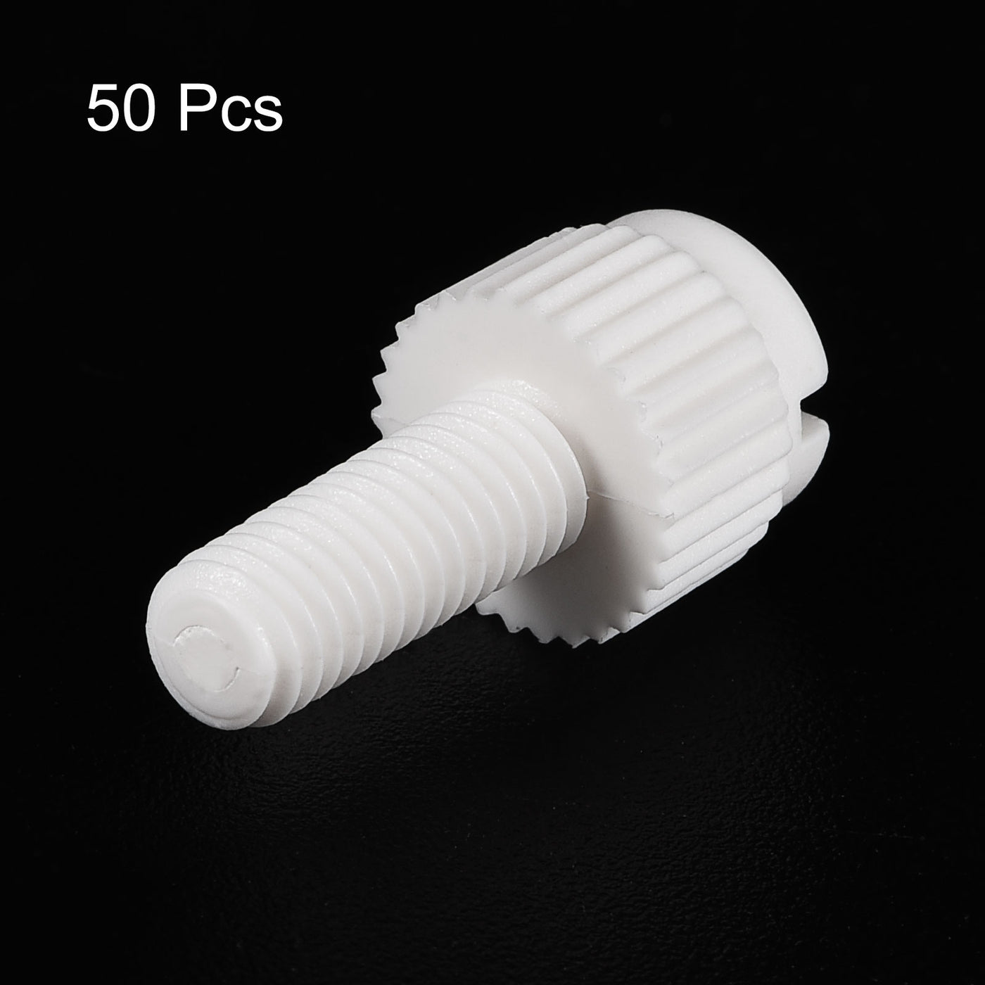 uxcell Plastic Machine Screws, PP Slotted Knurled Fasteners Bolts