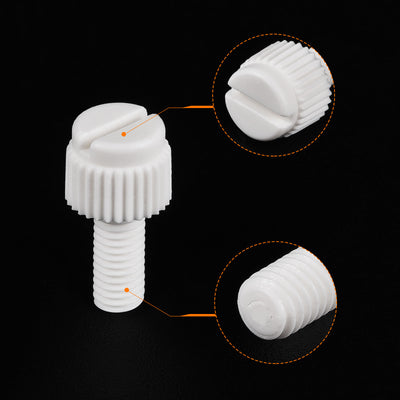 Harfington Plastic Machine Screws, PP Slotted Knurled Fasteners Bolts