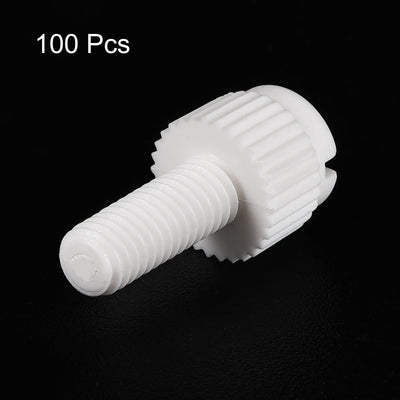 Harfington Plastic Machine Screws, PP Slotted Knurled Fasteners Bolts for Electronics, Communications