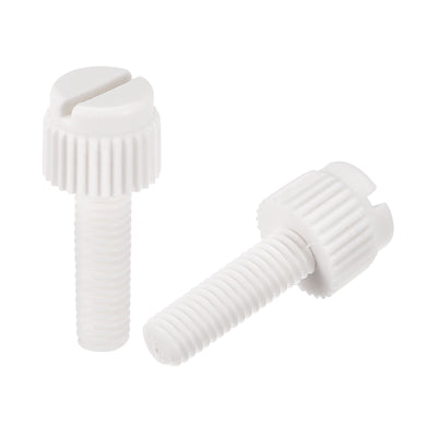 Harfington Plastic Machine Screws, PP Slotted Knurled Fasteners Bolts for Electronics, Communications