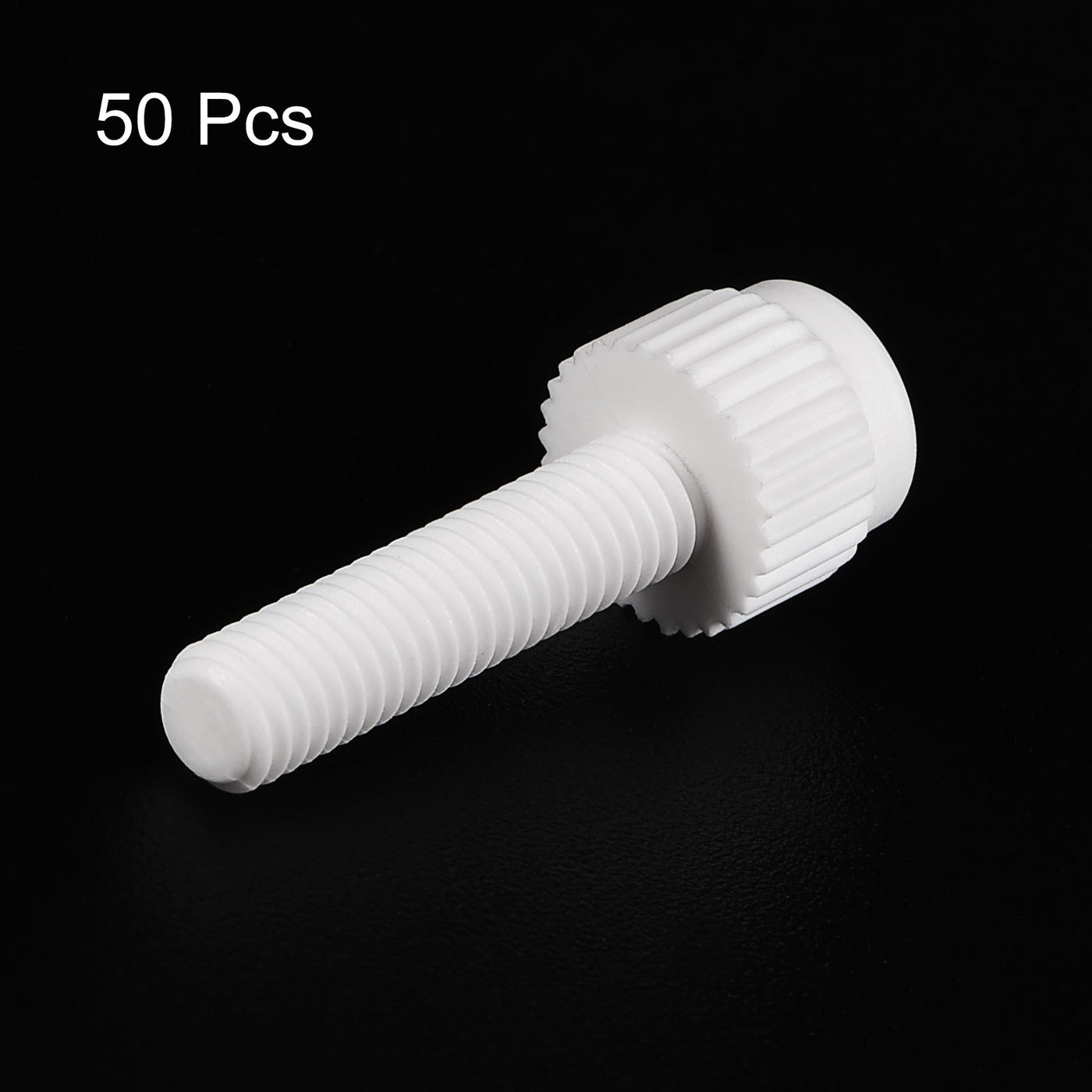 uxcell Plastic Machine Screws, PP Slotted Knurled Fasteners Bolts