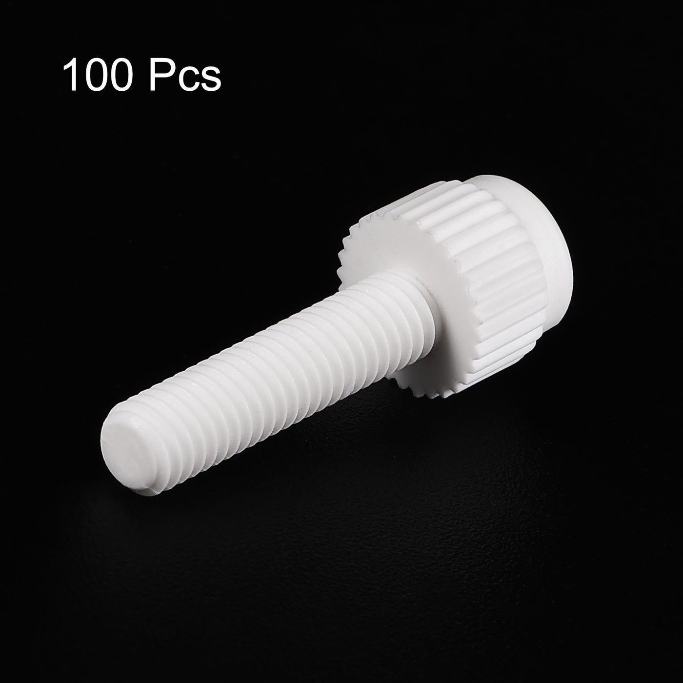 uxcell Plastic Machine Screws, PP Slotted Knurled Fasteners Bolts for Electronics, Communications