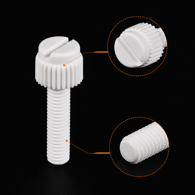 Harfington Plastic Machine Screws, PP Slotted Knurled Fasteners Bolts for Electronics, Communications