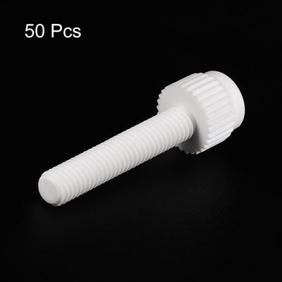 Harfington Plastic Machine Screws, PP Slotted Knurled Fasteners Bolts