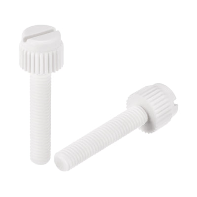 Harfington Plastic Machine Screws, PP Slotted Knurled Fasteners Bolts