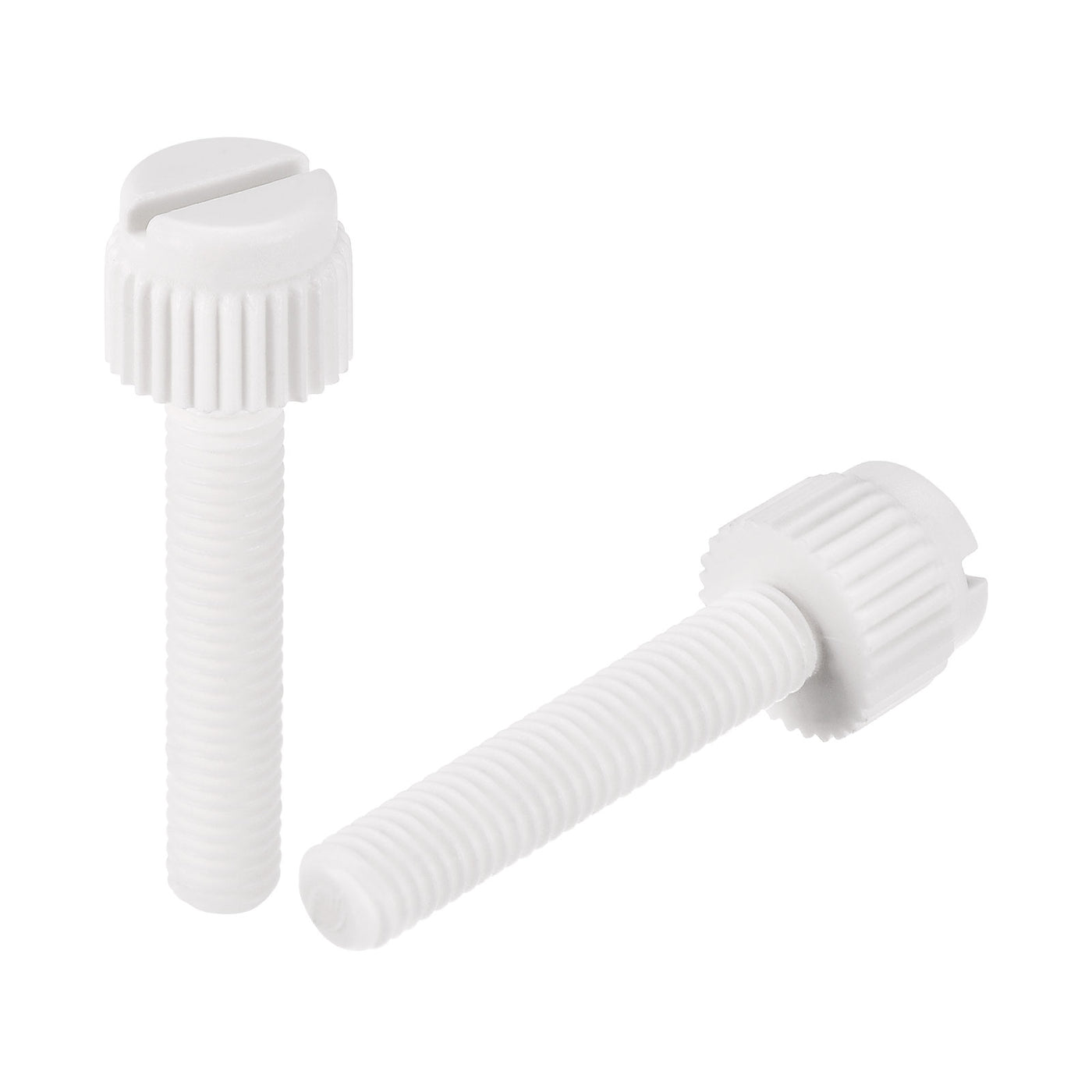 uxcell Plastic Machine Screws, PP Slotted Knurled Fasteners Bolts