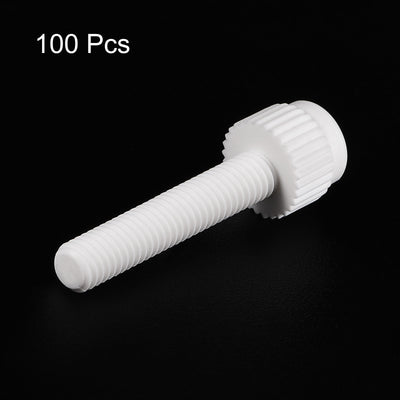 Harfington Plastic Machine Screws, PP Slotted Knurled Fasteners Bolts for Electronics, Communications
