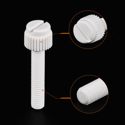 Harfington Plastic Machine Screws, PP Slotted Knurled Fasteners Bolts for Electronics, Communications