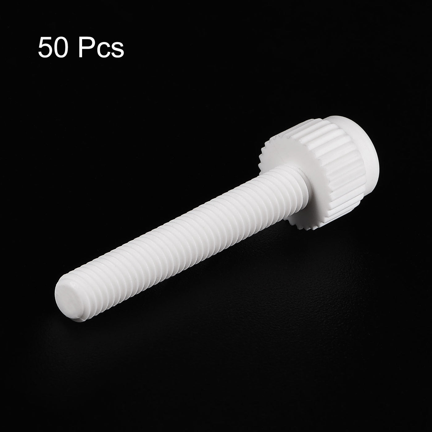 uxcell Plastic Machine Screws, PP Slotted Knurled Fasteners Bolts