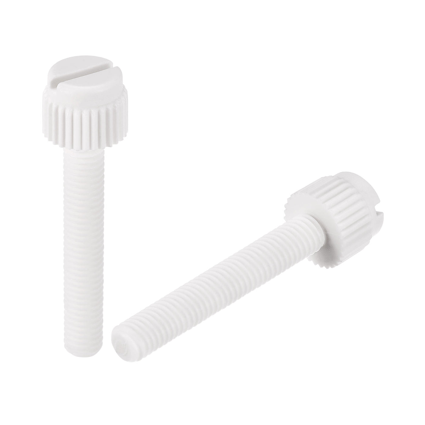 uxcell Plastic Machine Screws, PP Slotted Knurled Fasteners Bolts