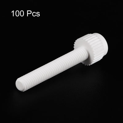 Harfington Plastic Machine Screws, PP Slotted Knurled Fasteners Bolts for Electronics, Communications