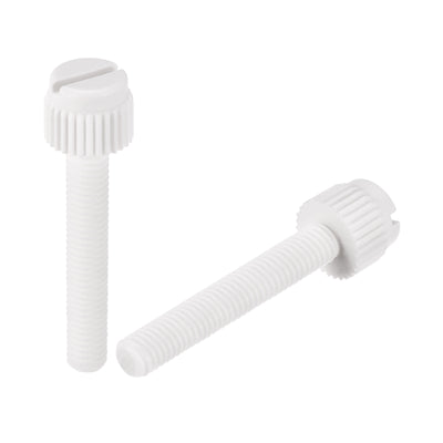 Harfington Plastic Machine Screws, PP Slotted Knurled Fasteners Bolts for Electronics, Communications
