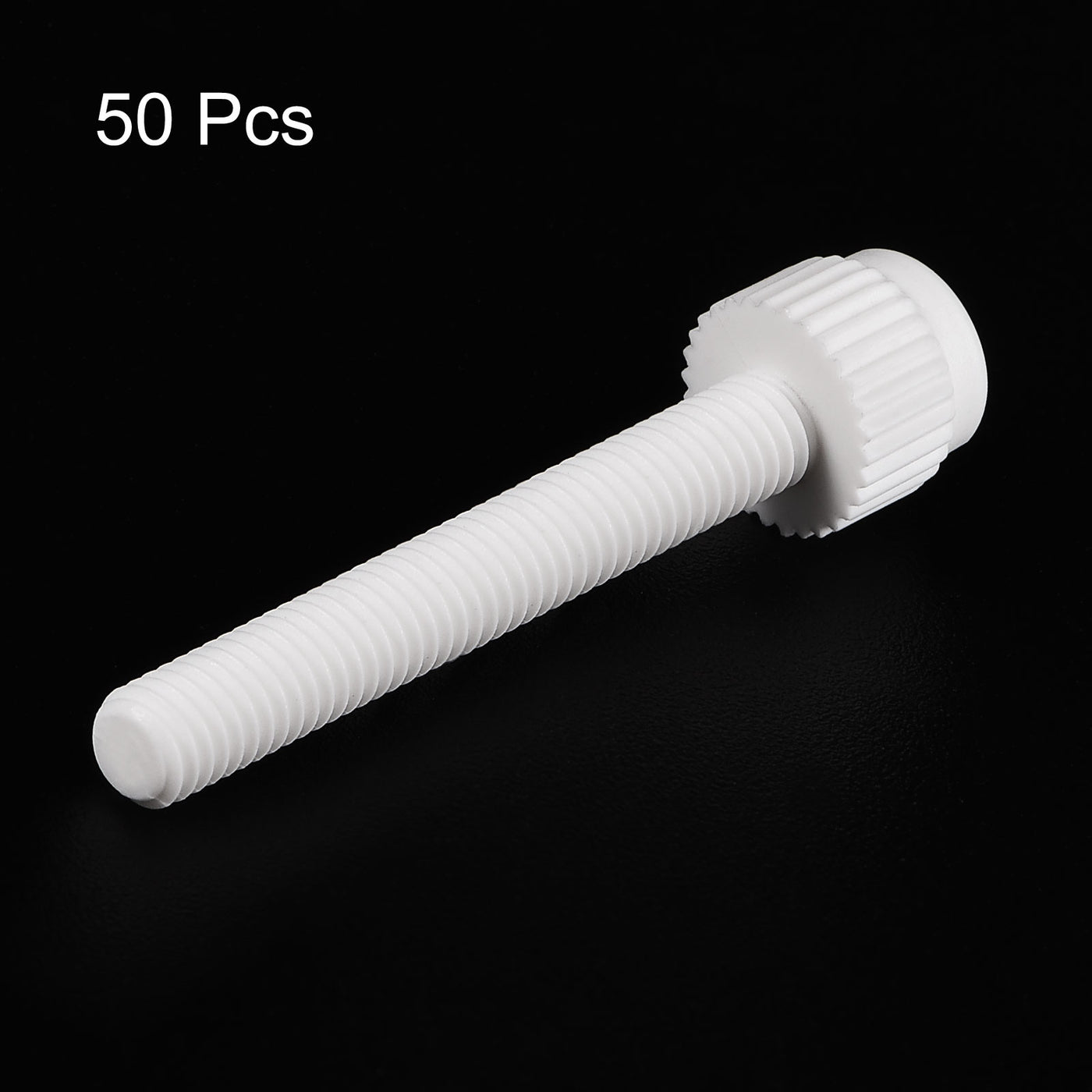 uxcell Plastic Machine Screws, PP Slotted Knurled Fasteners Bolts