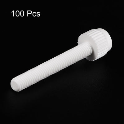 Harfington Plastic Machine Screws, PP Slotted Knurled Fasteners Bolts for Electronics, Communications