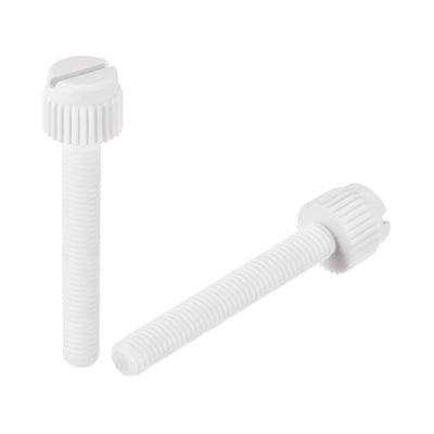 Harfington Plastic Machine Screws, PP Slotted Knurled Fasteners Bolts for Electronics, Communications
