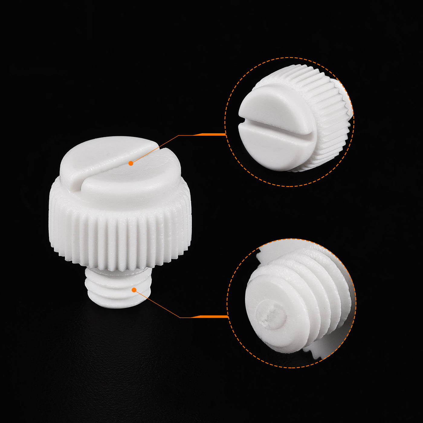 uxcell Plastic Machine Screw Slotted Knurled Fastener Bolt for Electronics, Communications