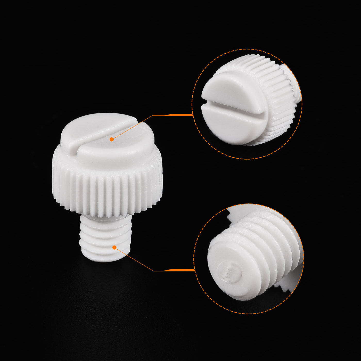 uxcell Plastic Machine Screw Slotted Knurled Fastener Bolt for Electronics, Communications