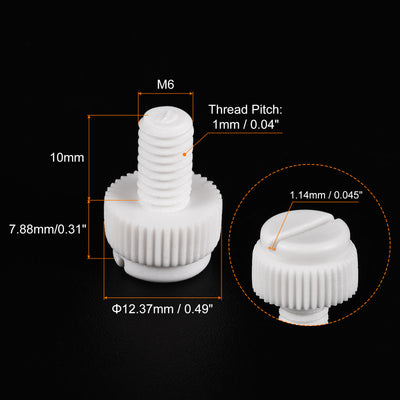 Harfington Plastic Machine Screw Slotted Knurled Fastener Bolt for Electronics, Communications