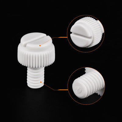 Harfington Plastic Machine Screw Slotted Knurled Fastener Bolt for Electronics, Communications