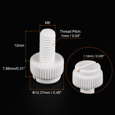 Harfington Plastic Machine Screw Slotted Knurled Fastener Bolt for Electronics, Communications