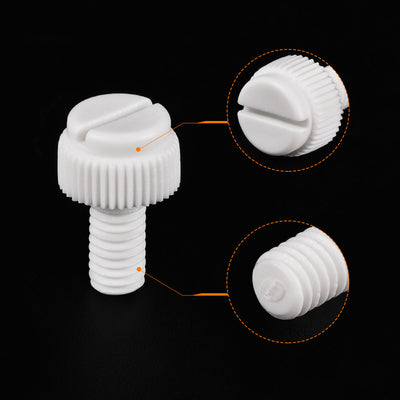 Harfington Plastic Machine Screw Slotted Knurled Fastener Bolt for Electronics, Communications