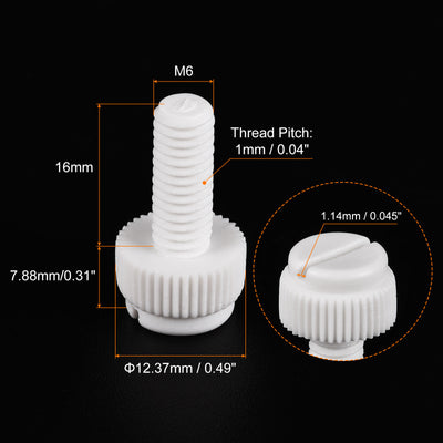 Harfington Plastic Machine Screw Slotted Knurled Fastener Bolt for Electronics, Communications