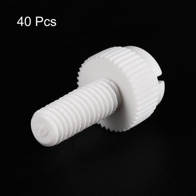 Harfington Plastic Machine Screw Slotted Knurled Fastener Bolt for Electronics, Communications