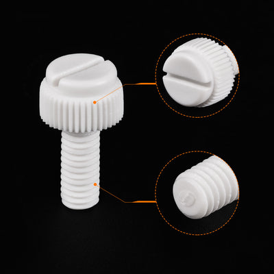 Harfington Plastic Machine Screw Slotted Knurled Fastener Bolt for Electronics, Communications