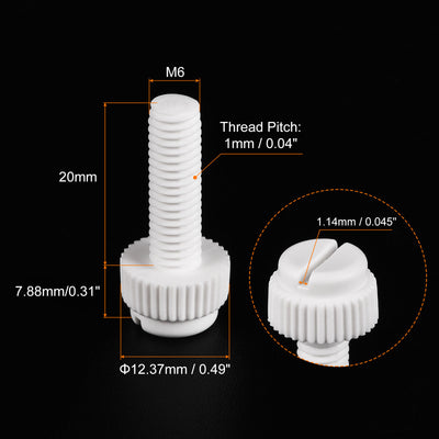 Harfington Plastic Machine Screw Slotted Knurled Fastener Bolt for Electronics, Communications