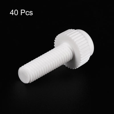 Harfington Plastic Machine Screw Slotted Knurled Fastener Bolt for Electronics, Communications
