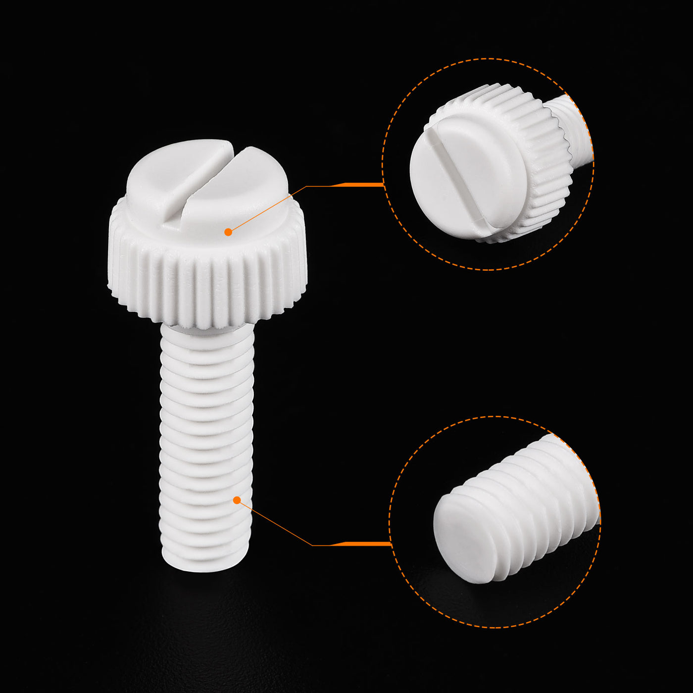 uxcell Plastic Machine Screw Slotted Knurled Fastener Bolt for Electronics, Communications