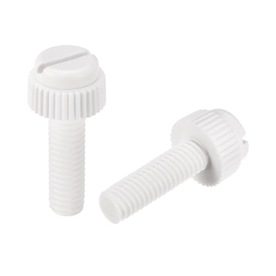 Harfington Plastic Machine Screw Slotted Knurled Fastener Bolt for Electronics, Communications