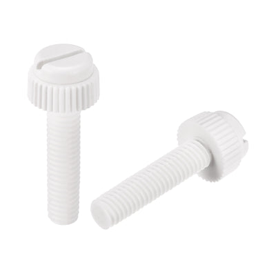 Harfington Plastic Machine Screw Slotted Knurled Fastener Bolt for Electronics, Communications