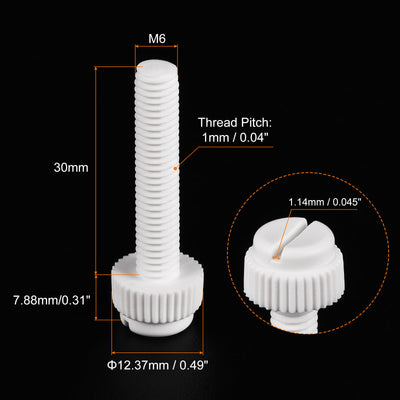 Harfington Plastic Machine Screw Slotted Knurled Fastener Bolt for Electronics, Communications