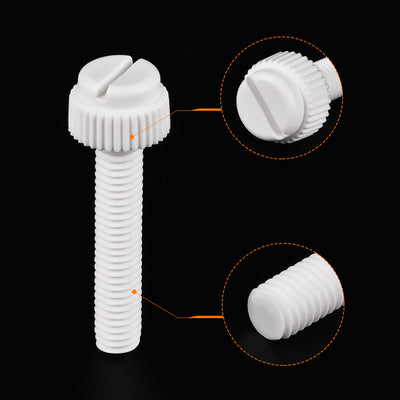 Harfington Plastic Machine Screw Slotted Knurled Fastener Bolt for Electronics, Communications