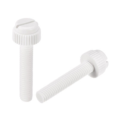 Harfington Plastic Machine Screw Slotted Knurled Fastener Bolt for Electronics, Communications